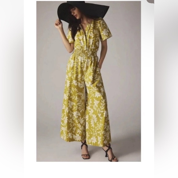 Anthropologie Pants - Anthropologie floral wide leg jumpsuit Size S